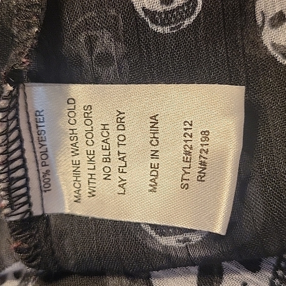 COOLWEAR Goth Skelton Gasparilla Sheer Button Down Hi-Low Cover-up Shirt - Picture 6 of 7